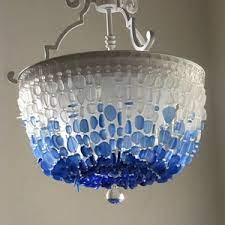 sea glass chandelier lighting flush