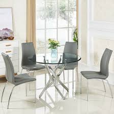 daytona round glass dining table with 4