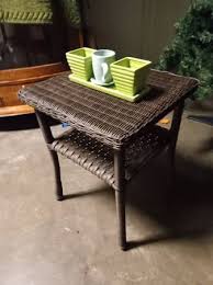Small Patio Side Table With 3 Mini Pots