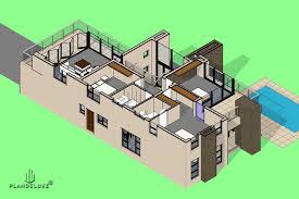 Modern 3 Bedroom House Plan Double