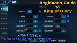 Tutorial how to download and install game chinese moba king of glory (王者荣耀/wang zhe rong yao) on ios 1. Beginner S Guide To King Of Glory Part 12 Understanding Settings Youtube