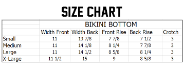Bikini Bottom Demention Size Chart Google Search Crochet