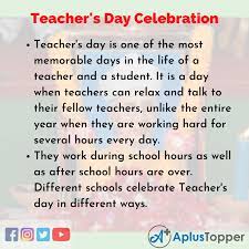 essay on teacher s day celebration