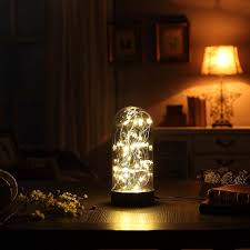 Shop Decorative Fairy Night Light 11 Dual Power Operated Table Desk Lamp With Warm White Star String Lights Inside Overstock 20980638