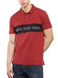 calvin klein maroon cotton slim fit