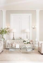 Our first white living room has a light grey settee that looks upon a slimline console shelf, which spans the length of the room. Light And Luxurious Style Elegant Living Room Living Room White All White Room