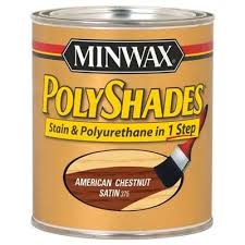 We carry a wide selection of wood finishes and wood stains, including popular colors like black wood stain, brown wood stain, gray wood stain, blue wood stain and white wood stain. All About Polyurethane Staining Wood Minwax Polyshades American Chestnut