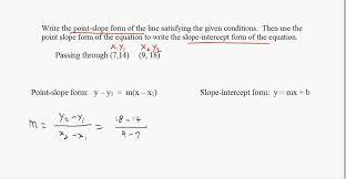 Write The Equation Of The Line Given
