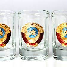 3 ussr shot glasses made