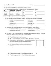 Use Your Knowledge Of Genetics To Complete This Worksheet 1