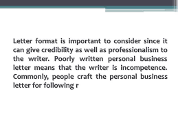 proper format personal business letter