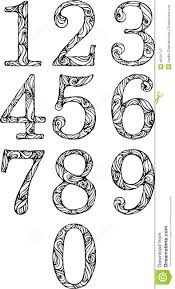 Set Of Numbers In Classic Font Stock Vector Illustration Of