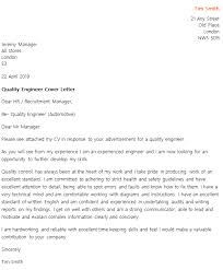 Quality Engineer Cover Letter Example Icover Org Uk