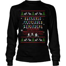 Stranger Things Merry Christmas Lights Alphabet Sweater