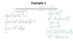 Standard Form To Vertex Form Khan