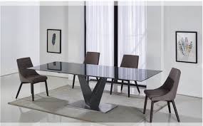 Glass Dining Table In Black Showroom