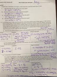 Arrow w1 points vertically down. Test Review 2 Answer Key Ms Pearce S Ipc Physics
