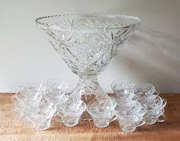 Vintage Punch Bowls Glass Wedding Punch