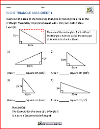 Learn about special right triangles with free interactive flashcards. Area Of Right Triangle Worksheets