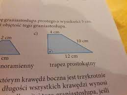 Graniastosłup Prosty Ma Wysokość Równą 5 Cm - Na rysunku przedstawiono podstawę graniastosłupa prostego o wysokości 5 cm.  oblicz pole powierzchni - Brainly.pl