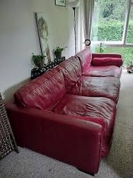 dfs california red leather sofa ebay