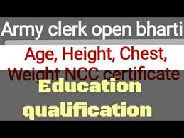 Army Clerk Height Chest Weight Army Clerk Army Clerical Bharti Age