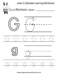 letter g alphabet learning worksheet
