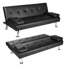 Sofa Bed Faux Leather Black Sofa Bed