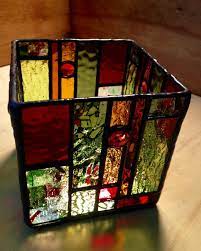 Geometric Square Stained Glass Candle
