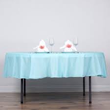 90 In Light Blue Polyester Round Tablecloth Party Supplies Wedding Lin