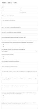 customizable client intake form