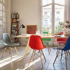 The seat shells can be fitted with seat cushions or. Vitra Eames Plastic Side Chair Dsw Golden Maple Ambientedirect