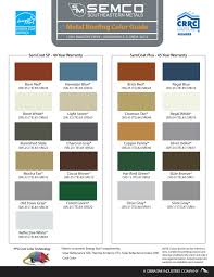 Metal Roofing Systems Color Chart