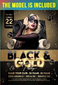 Black And Gold Party Flyer Psd Template