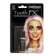 mehron paint brush on tooth white teeth