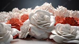 scenic 3d white rose wallpaper