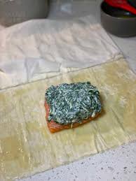 phyllo wrapped spinach salmon dinner