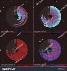 Abstract Radial Bar Charts Set Dummy Science Abstract