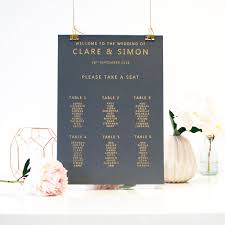Gold And Grey Metallic Wedding Seating Plan Table Plan By Made With