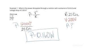 How To Calculate The Power Dissipated