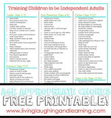 Age Appropriate Chore Charts Free Printable For The Kids Chores