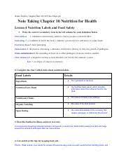 health lesson 4 nutrition labels