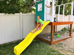 Our Diy Playhouse The Slide Climbing