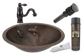 Buy the best and latest copper bath faucet on banggood.com offer the quality copper bath faucet on sale with worldwide free shipping. Premier Copper Products 19 Koi Copper Dual Mount Bathroom Sink With Drain Faucet At Menards