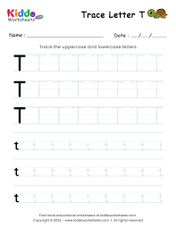 printable tracing letter t worksheet