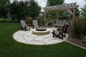 Backyard Fire Pit With Pergola And