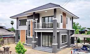 Double Storey House Plan with Balcony - Pinoy House Designs - Pinoy House  Designs gambar png