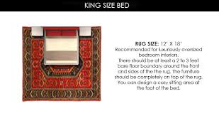 what size rug for a king bed chart