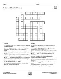 chemistry themed crossword puzzle