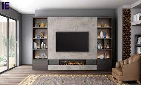 corner tv unit with alcove design